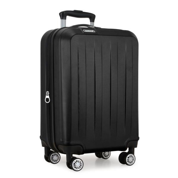 Lot # 1587 Elite Luggage Expandable Hardside Spinner Luggage, Black, 21" Carry-on