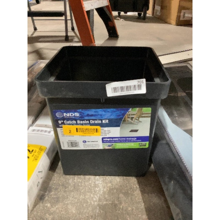 Lot # 701 NDS Black 9 inch Catch Basin Drain Kit $25