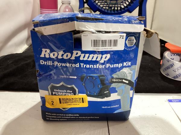Lot # 71 RotoPump Transfer Pump Kit Plastic Kit $25