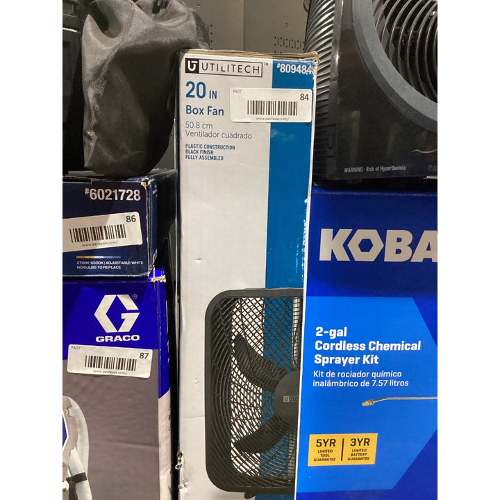 Lot # 84 Utilitech 20-in Box Fan $25.00