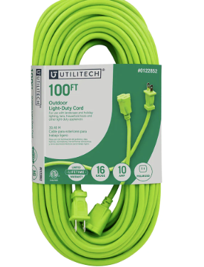 Lot # 315 Utilitech 100ft Outdoor Light-duty Cord $119