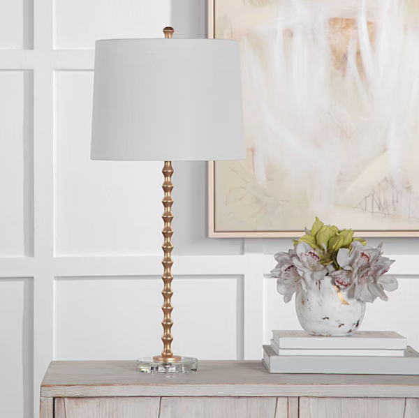 Lot # 987 allen+roth 29" Vibrant gold LED Table Lamp $63