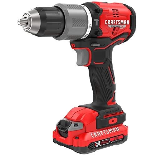 CRAFTSMAN CMCD732D2 V20 20V BRUSHLESS RP Cordless 1/2-in Hammer Drill Kit