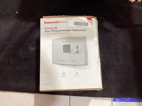 Lot # 51 Honeywell Home Non-Programmable Thermostat $31