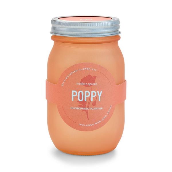 Lot # 424 Modern Sprout Pint Jars Flower Garden Seed Kits - Poppy