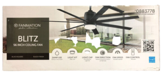 Lot # 281 Fanimation Blitz 56" LED Ceiling Fan $240