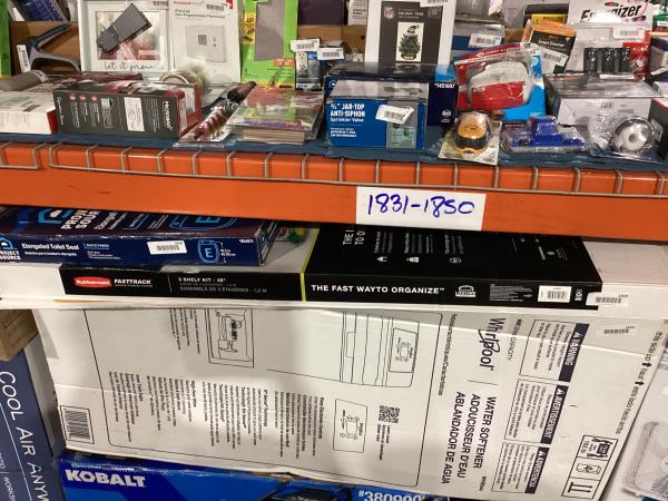 Lot # 1829 Rubbermaid Fasttrack Rail Storage 48"x16" 3-Shelf Kit, 350 lbs. Per Shelf, for Home/Garage/Shed/Workshop Organization