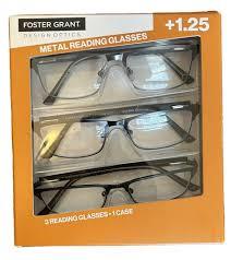 Lot # 1488 Design Optics Foster Grant Metal Reading Glasses +1.25
