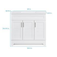 Lot # 2133 Style Selections White Sink Bathroom Vanity $399