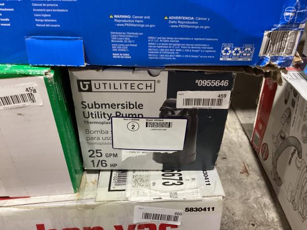 Lot # 459 Utilitech 0.167HP Submersible Pump $43