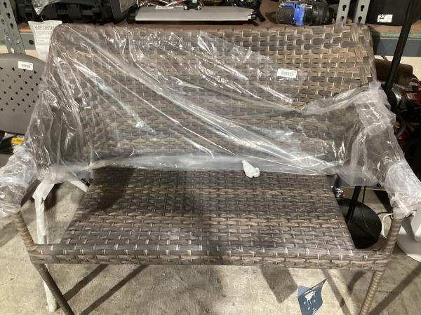 Lot # 2140 Style Selections Lola Wicker Outdoor Loveseat $130