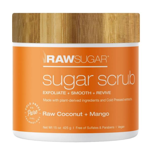 Lot # 407 Raw Sugar Exfoliating Sugar Scrub  Raw Coconut and Mango  15 Oz