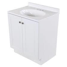 Lot # 2030 Project Source 36-in White Single Sink Bathroom Vanity with White Marble Top $249