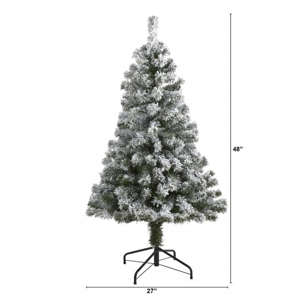 Lot # 1600 Nearly Natural 4ft. Flocked West Virginia Fir Artificial Christmas Tree