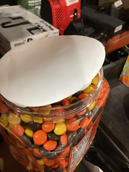 Lot # 1108 Reeses Pieces Candy 62oz $17