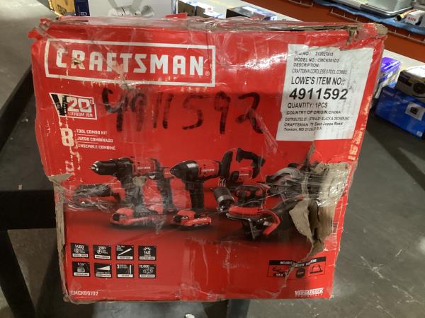 CRAFTSMAN V20 8-Tool Power Tool Combo Kit with Soft Case (2-Batteries Included and Charger Included)