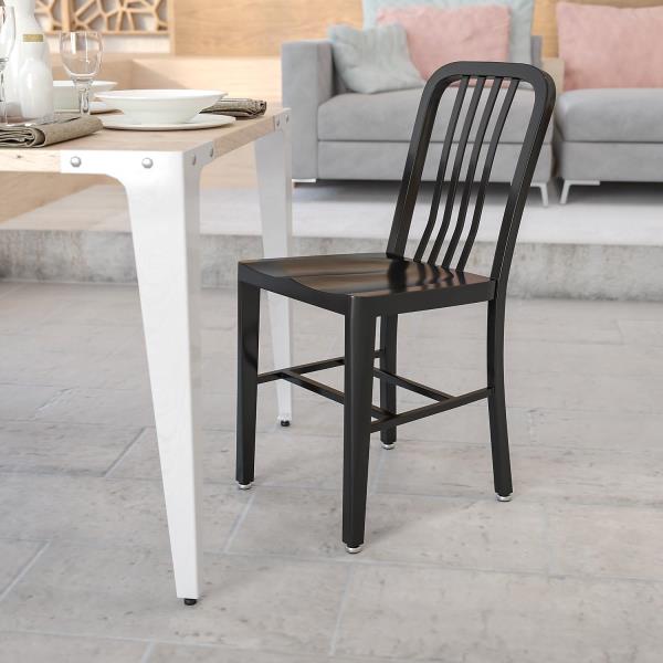 Lot # 1658 Commercial Grade Black Metal Chair $75
