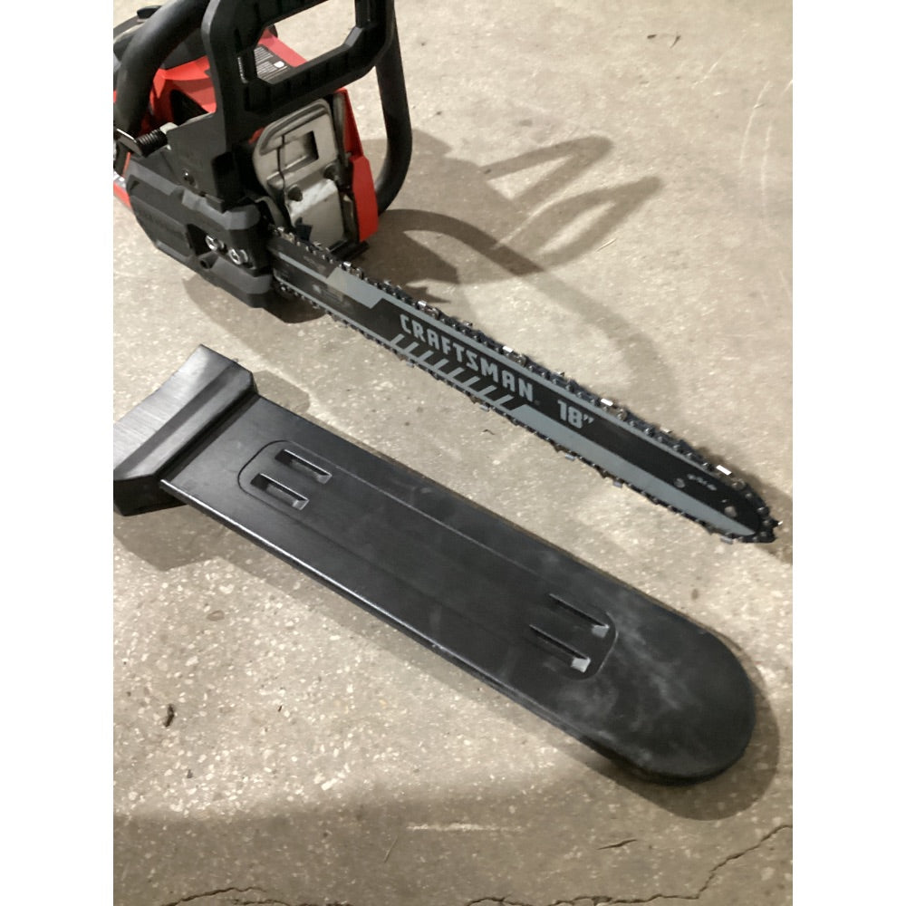 Lot # 1293 Craftsman 18-Inch Gas Chainsaw, Model CMGGXSMY42NB, Red/Black, with Bar Cover