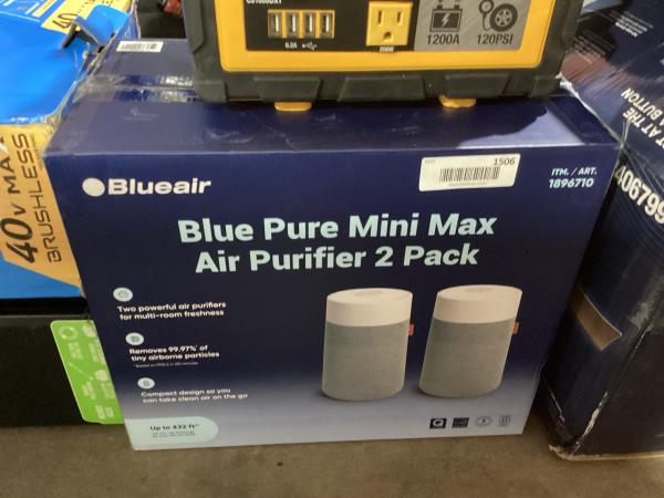 Lot # 1506 Blueair Pure Mini Max Air Purifier, 2-pack $100