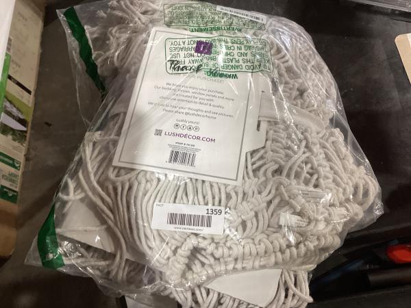 Lot # 1359 Lush Decor Boho Macrame Curtain 40x84 White $27.00