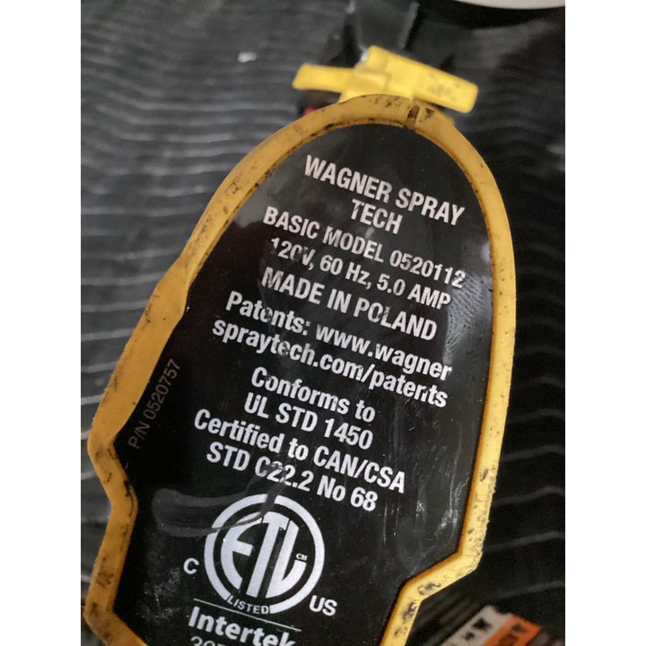 Lot # 1017 Wagner SprayTech Basic Model 0520112 HVLP Electric Paint Sprayer - 120V, 5.0 Amp, Yellow/Black
