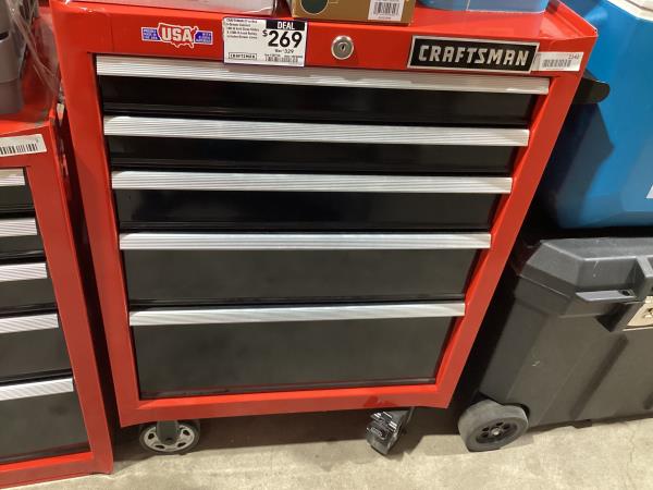 Lot # 2142 CRAFTSMAN 2000 Series 5-Drawer Steel Rolling Tool Cabinet $329