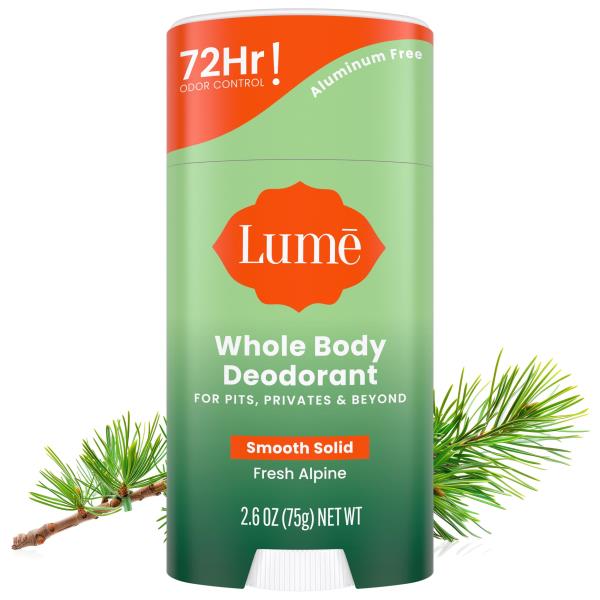 Lot # 777 Lume Whole Body Deodorant - Smooth Solid Stick - 72 Hour Odor Control - Aluminum Free, Baking Soda Free and Skin Safe - 2.6 Ounce (Clean Tangerine)
