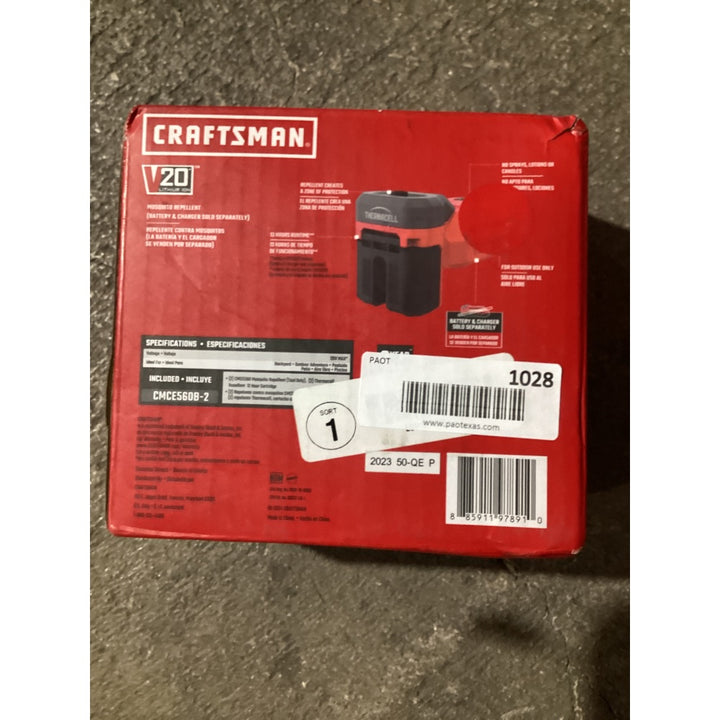 Lot # 1028 CRAFTSMAN V20 Mosquito Repellent 2-Pack $55