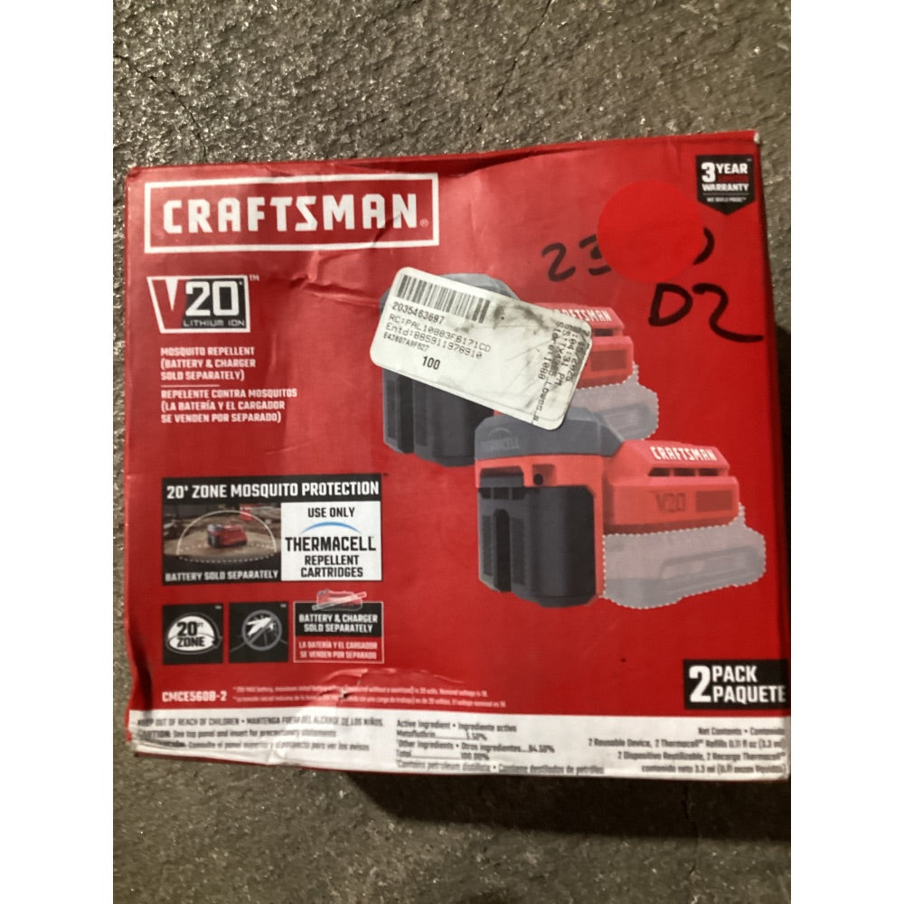 Lot # 1028 CRAFTSMAN V20 Mosquito Repellent 2-Pack $55