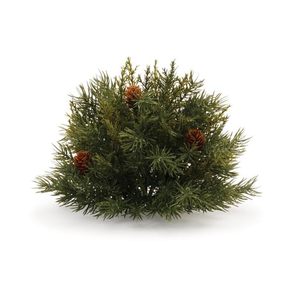 Lot # 594 Melrose Pine Half Orb Artificial Christmas Bush with Pinecones - 7"" - Set of 2, Green