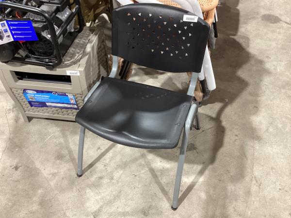 Lot # 2111 Flash Furniture Black Plastic Stack Chair $129