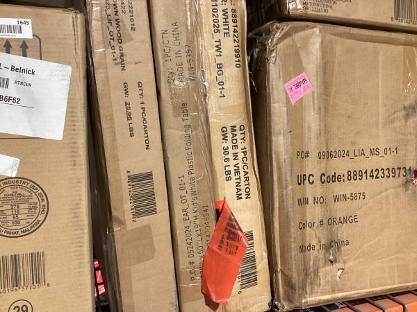 Lot # 1646  6-Foot Brown Wood Plastic Folding Table $115