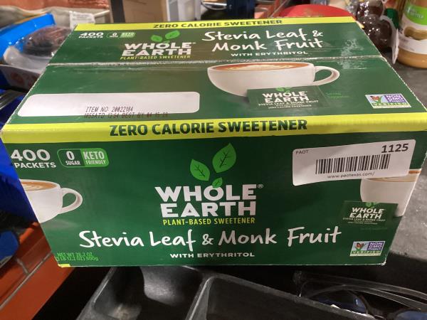 Lot # 1125 Whole Earth Stevia Monk Fruit Swtner $8.38