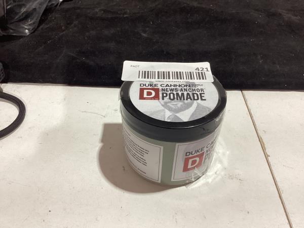 Lot # 421 Duke Cannon Supply Co. - News Anchor Pomade, Sandalwood and Citrus Hints (4.6 oz) Natural Matte, Medium-to-Strong Hold Pomade for All Hair Types