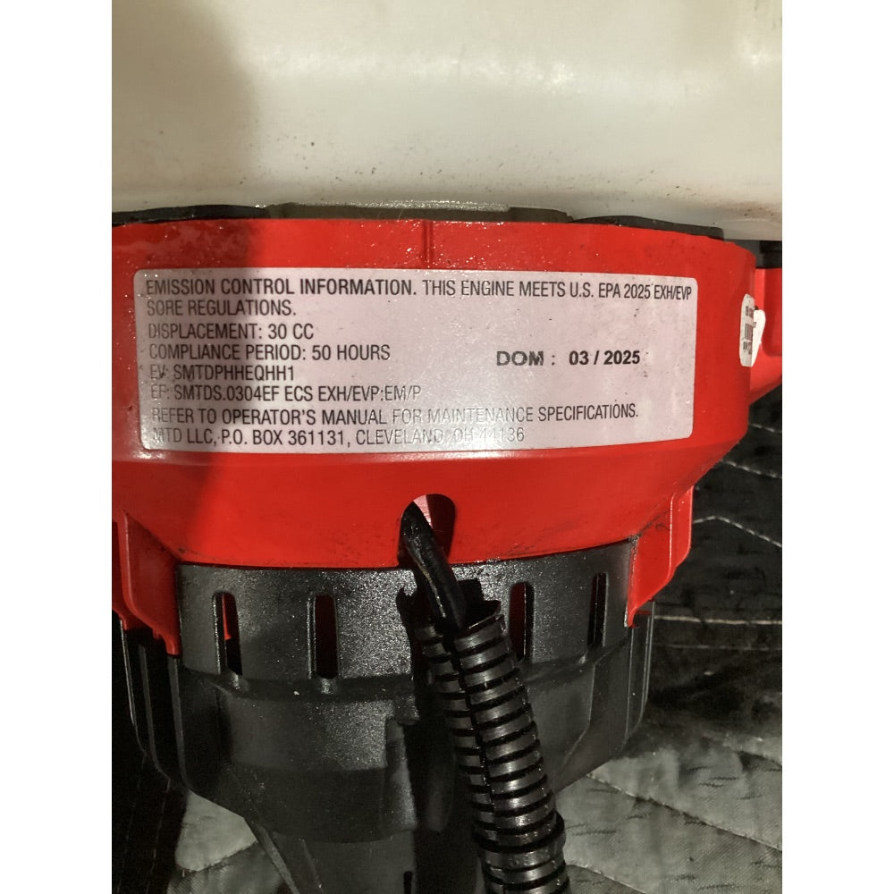 Lot # 1056 CRAFTSMAN 30cc Gas Trimmer Engine Powerhead - Red and Black, MTD LLC Manufactured, DOM 03/2025