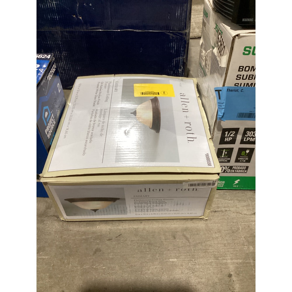 Lot # 246 allen + roth Antique Brown Flush Mount Light $32