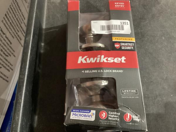 Lot # 1351 Kwikset Juno Satin Entry Door Knob SmartKey $40