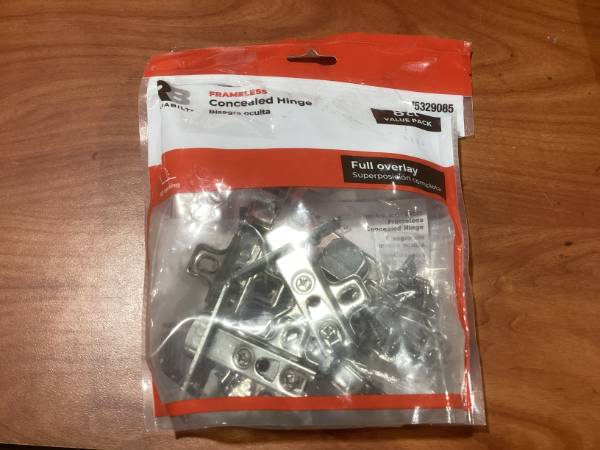 Lot # 1352 BILITY  Silver Tone 8-Count Frameless Hinges