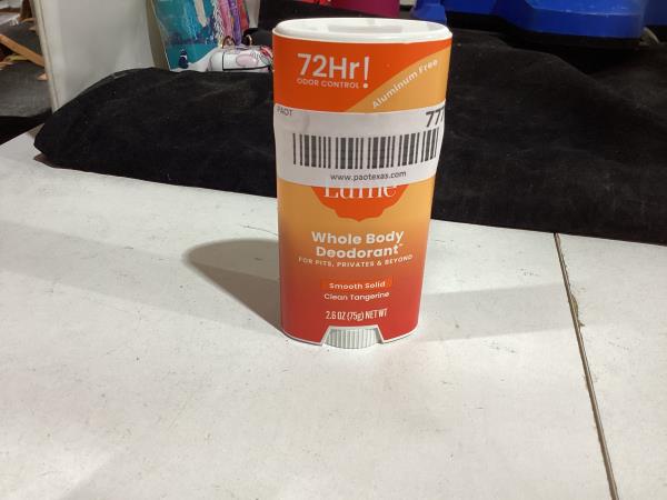 Lot # 777 Lume Whole Body Deodorant - Smooth Solid Stick - 72 Hour Odor Control - Aluminum Free, Baking Soda Free and Skin Safe - 2.6 Ounce (Clean Tangerine)