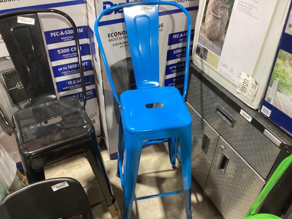 Lot # 2083 Flash Furniture Blue Metal Outdoor Stool $110