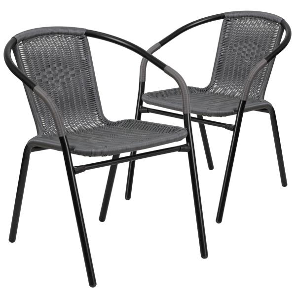 Lot # 2093 Flash Furniture Lila Gray Stack Chair $128