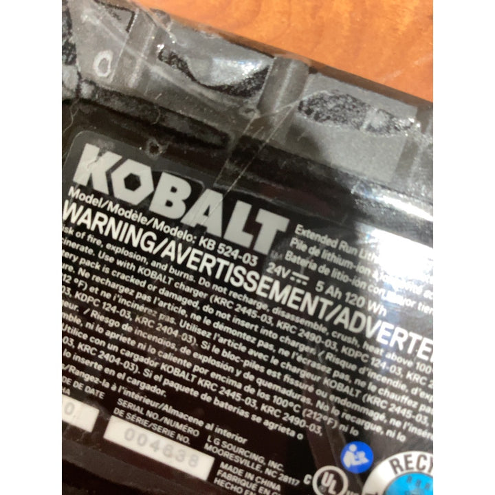 Lot # 118 Kobalt KB 524-03 Battery $15.00