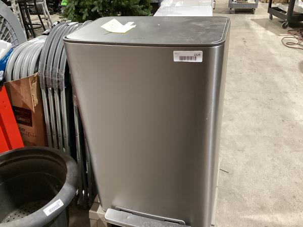 Lot # 2223 Kohler Rectangular Trash Can, Stainless Steel $95