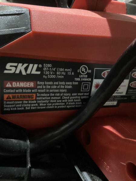 Lot # 333 SKIL 5280 circular saw $82