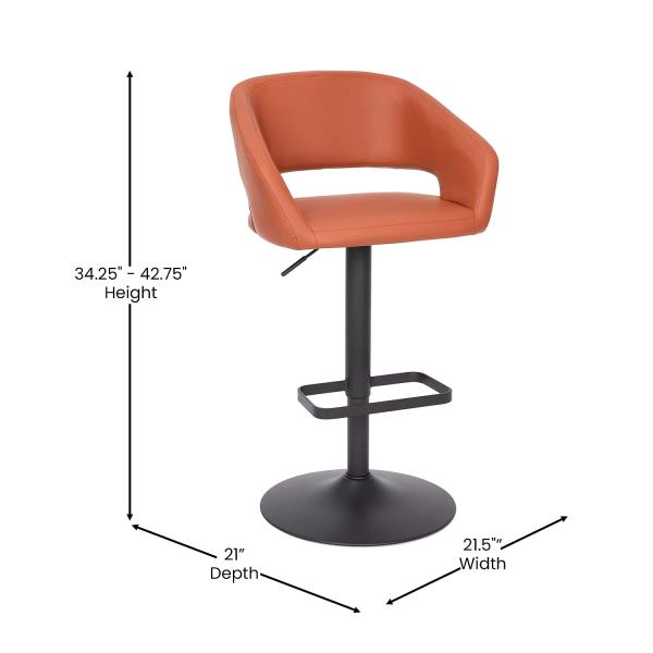 Lot # 1701 Flash Furniture Barstool with Rounded Mid-Back $127