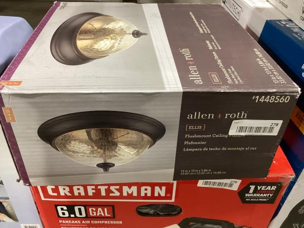 Lot # 278 Allen And Roth Flush Mount Light $50