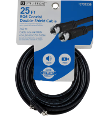 Lot # 256 Utilitech 25-ft RG6 Black Coaxial Cable