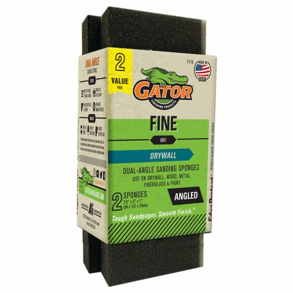 Lot # 544 Gator 7115 Medium 120-Grit Sanding Sponge, 2.5 x 5 x 1 Inch, 2 Sponges