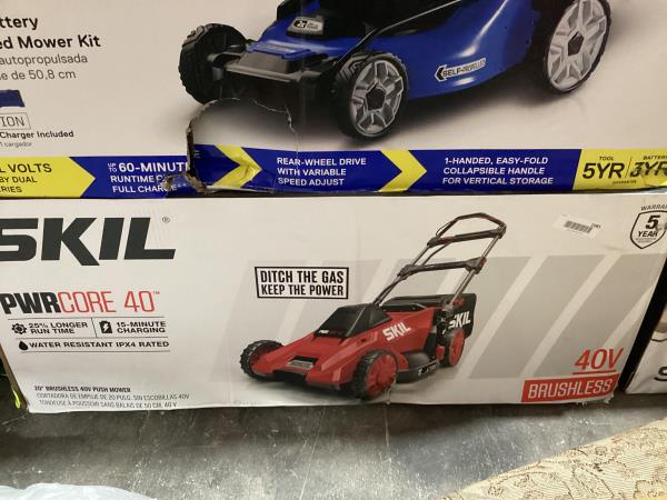 Lot # 1985 SKIL 40V Brushless 20" Push Mower $330