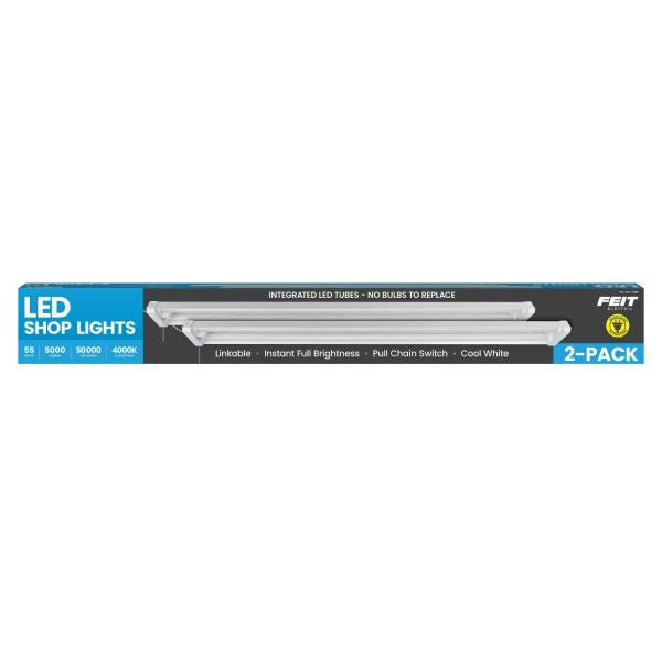 Lot # 2200 2 Pack Feit 4' Linkable LED Shop Light $114